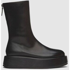 Marsell Piattaforma Boots Size 38 US 8 Womens Black Leather AS-IS $1525